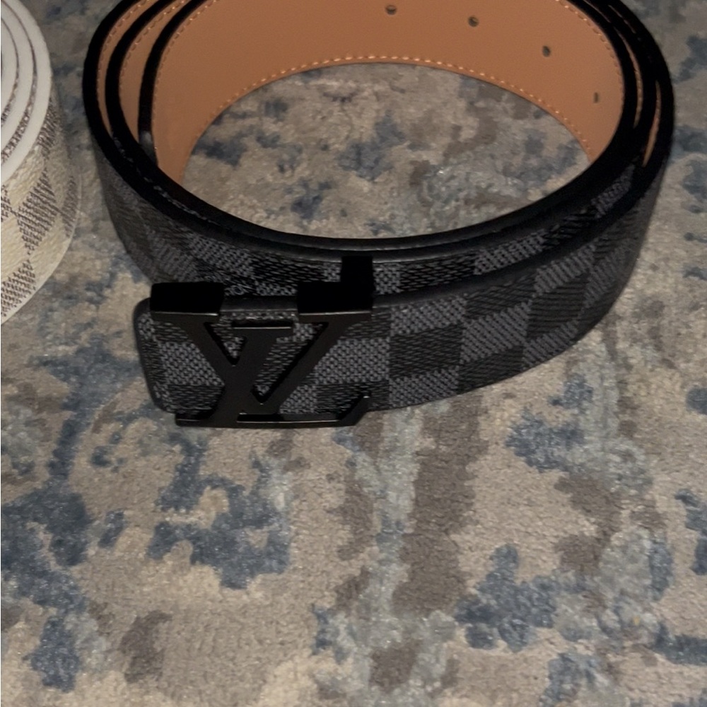 Designer Black Checkered Men's Belt